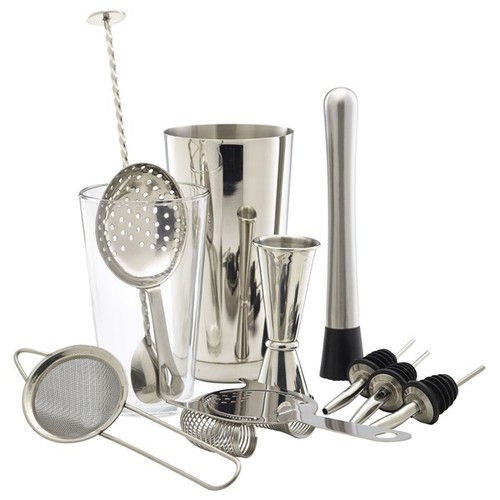 12pc stainless steel cocktail - steel,