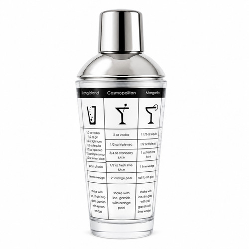 Glass cocktail shaker with - glass,